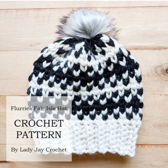 PATTERN: Maker Beanie Crochet Pattern Crochet Fair Isle Hat Tapestry Crochet  Tutorial Knit Like Stitch Adult Winter Toque 