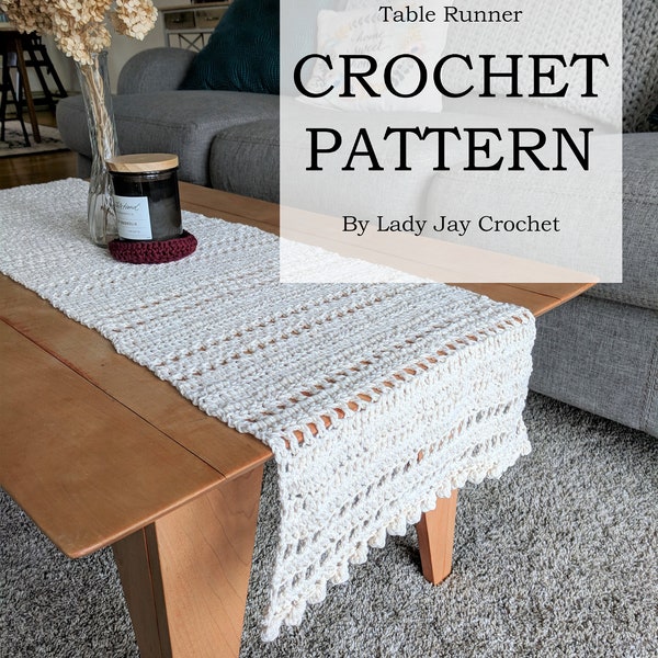 PATTERN: Home Sweet Home Table Runner | DIY crochet pattern | Crochet Home Decor | Bobbles | Farmhouse