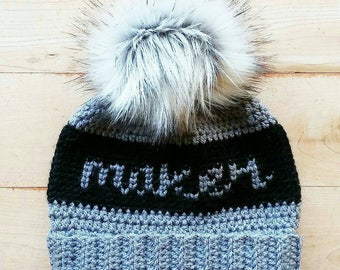 PATTERN: Maker Beanie | Crochet pattern | Crochet fair isle hat | Tapestry crochet tutorial | knit like stitch | Adult winter toque