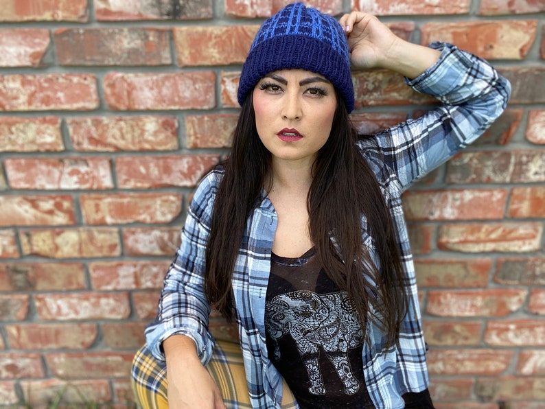 Knitting pattern DIY knit winter hat Beginner Fair Isle Knitting plaid winter toque PATTERN: Tartan Plaid Beanie LITE