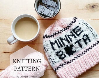 PATTERN: Minnesota Love Hat | Up north beanie | State pride | Fair isle knit hat pattern | Monogrammed hat | Hat with words | MN winter hat
