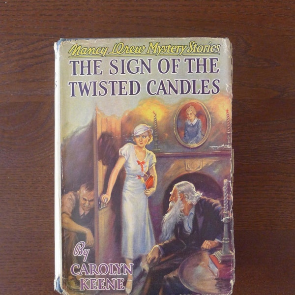 Nancy Drew #9 "The Sign of the Twisted Candles", 1935 edition with Original Dust Cover