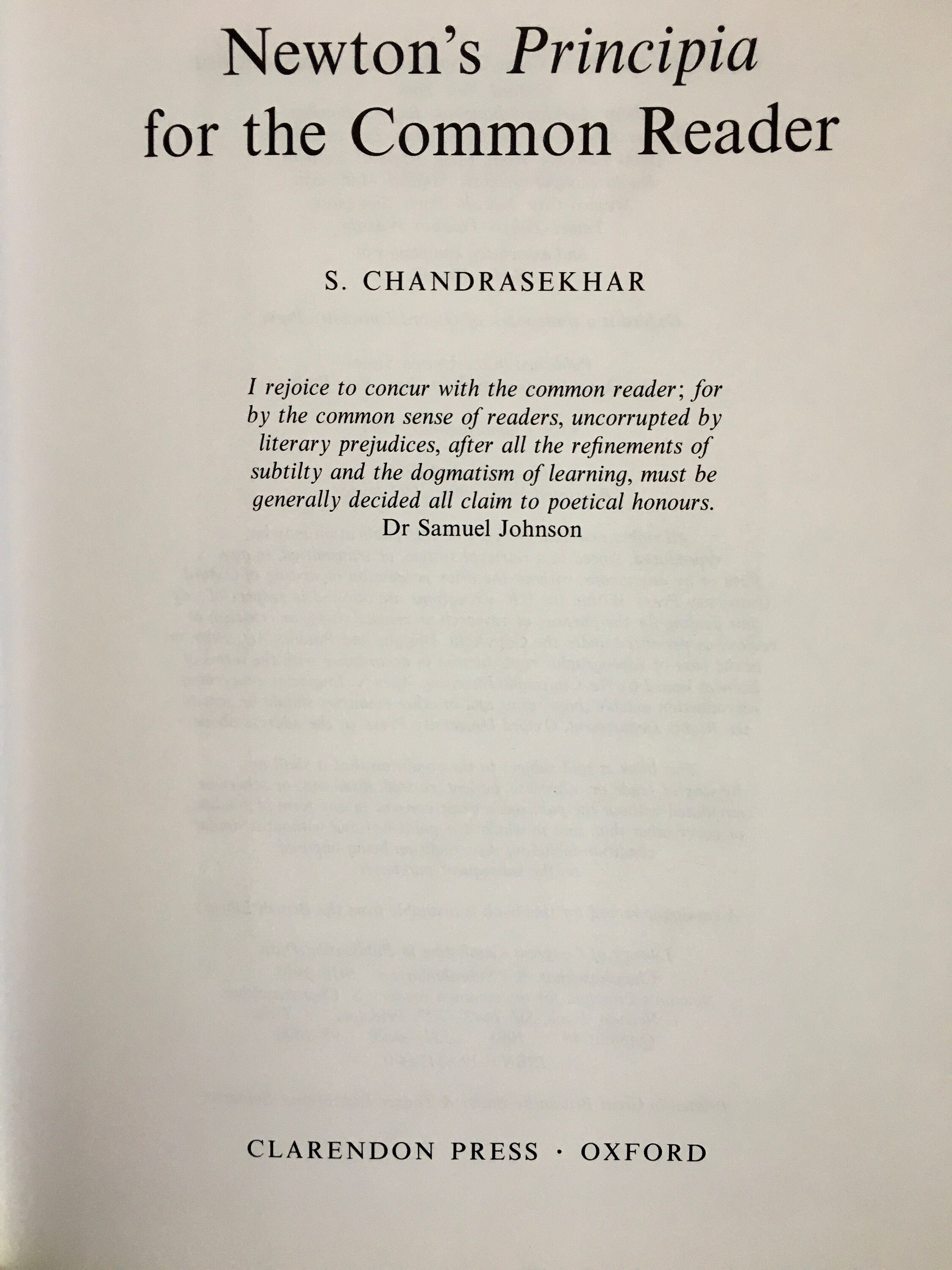 1997 Chandrasekhar Newton's Principia for the Common Etsy