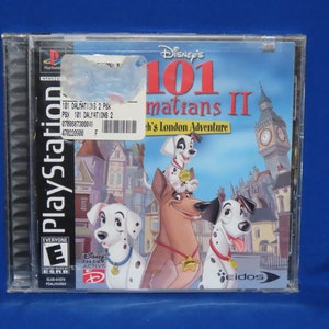May include: A PlayStation game case for Disney's 101 Dalmatians II: Patch's London Adventure. The case features a colorful image of the dalmatian puppies and the Big Ben clock tower.