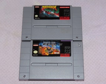 Drakkhen / Populous Super Nintendo Video Game - SNES Game - Select