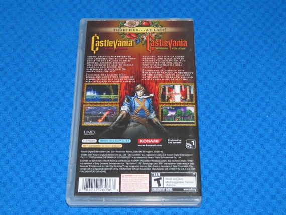 Castlevania: the Dracula X Chronicles Sony PSP Video Game Complete