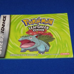 PK LeafGreen Version Gameboy Advance Official Video Game GBA Instruction Book / Manual Only
