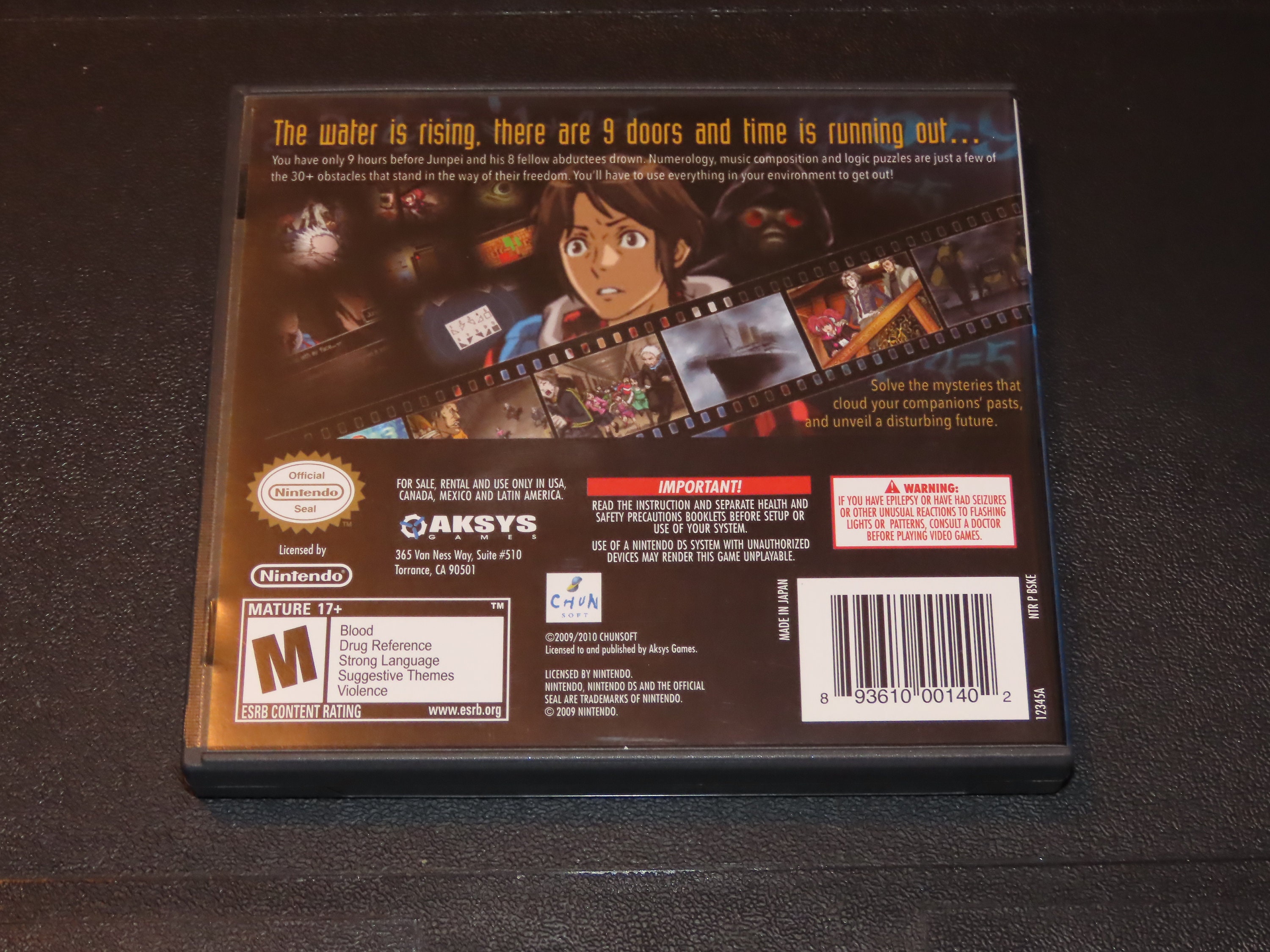 999 Nine Hours, Nine Persons, Nine Doors Nintendo DS Video Game