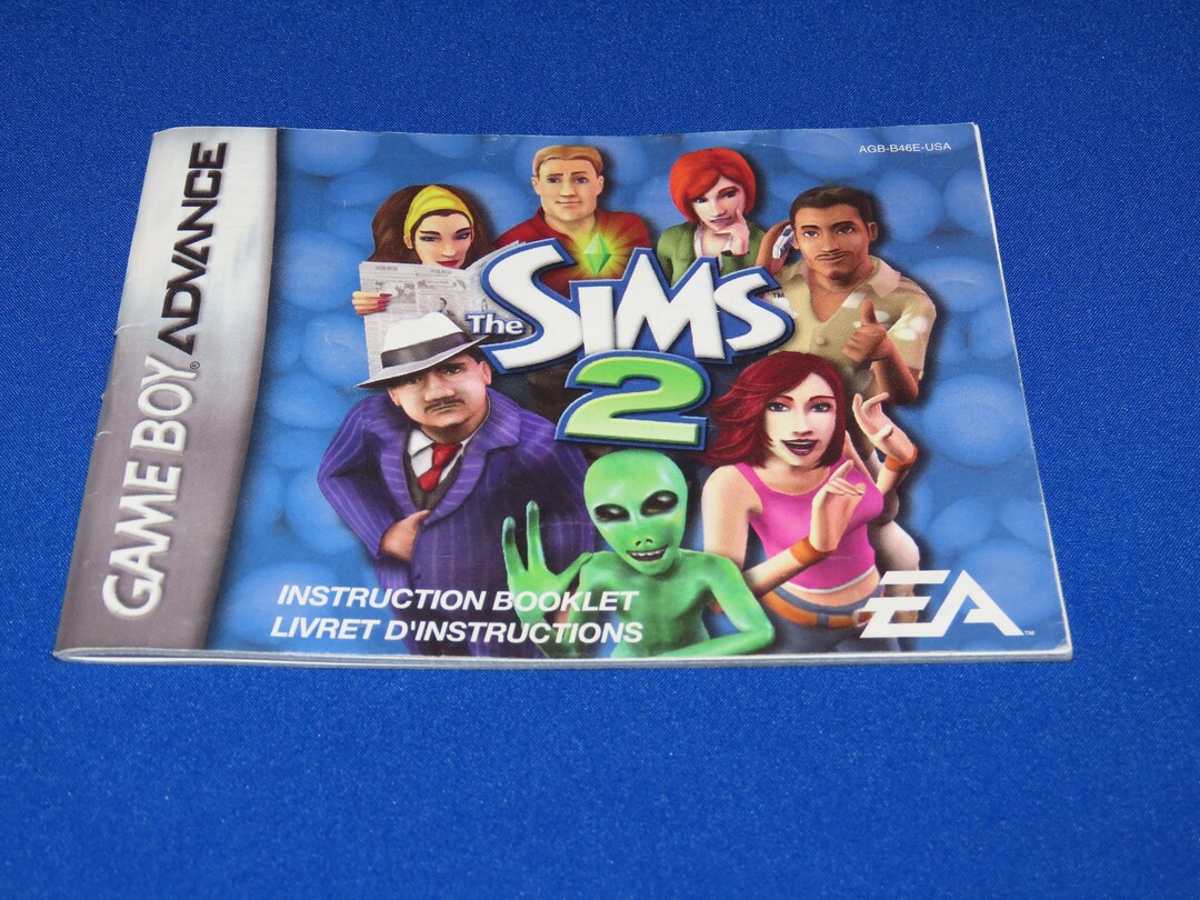 The Sims 2 Gameboy Advance Official Video Game GBA Instruction Book