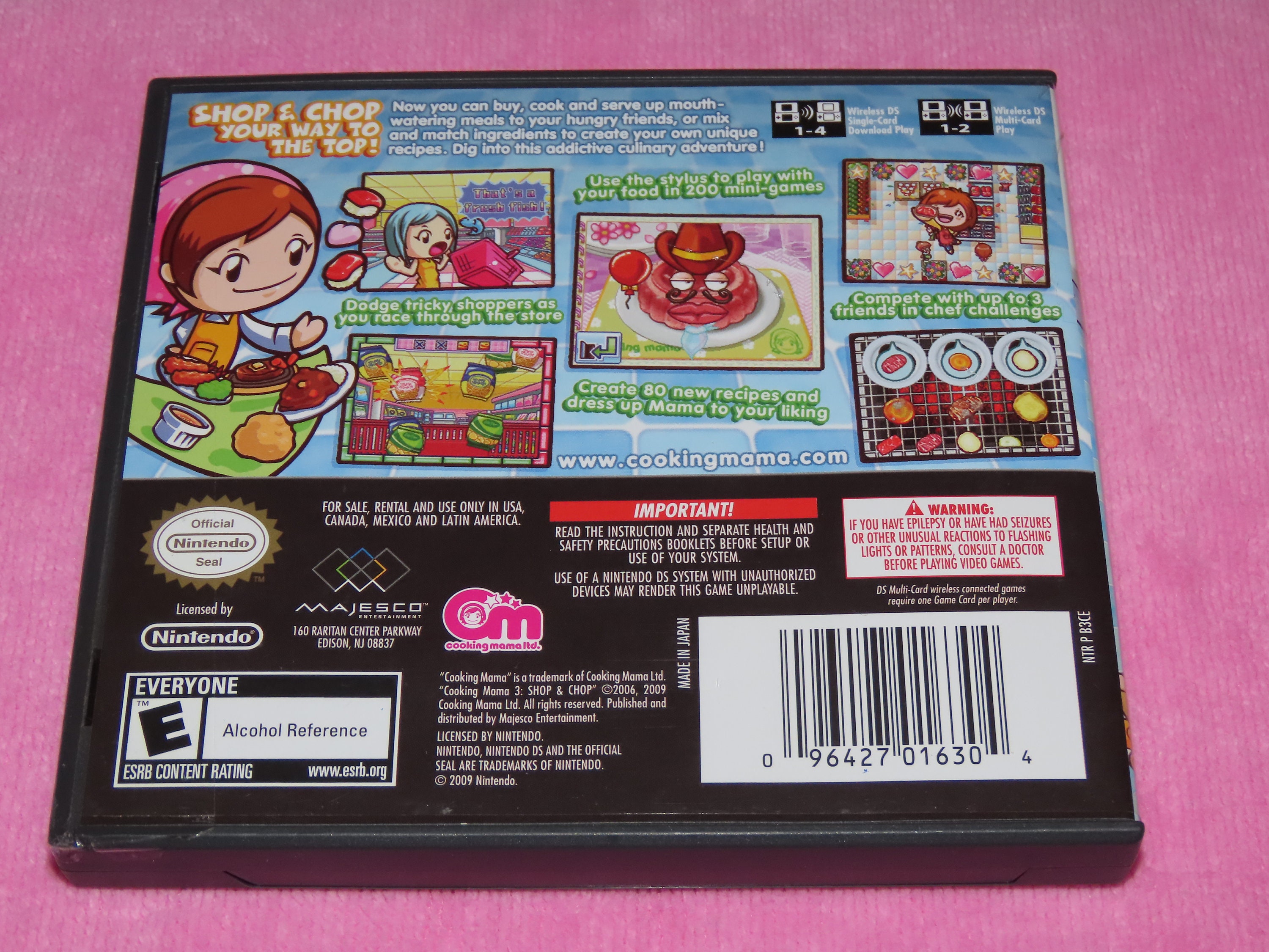 Cooking Mama 3: Shop & Chop Nintendo DS Video Game With Case