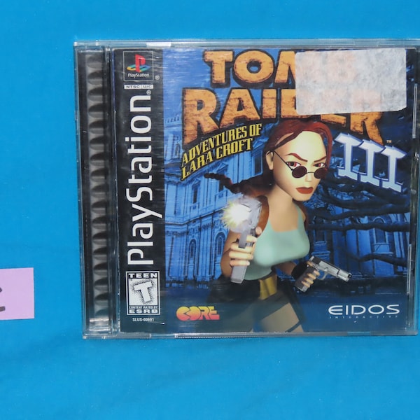 Tomb Raider III Sony Playstation 1 Vintage Used Video Game (PS1)