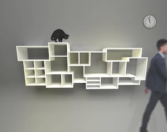 Hangende kast, boekenkast, wandkast, vakkenkast 180062