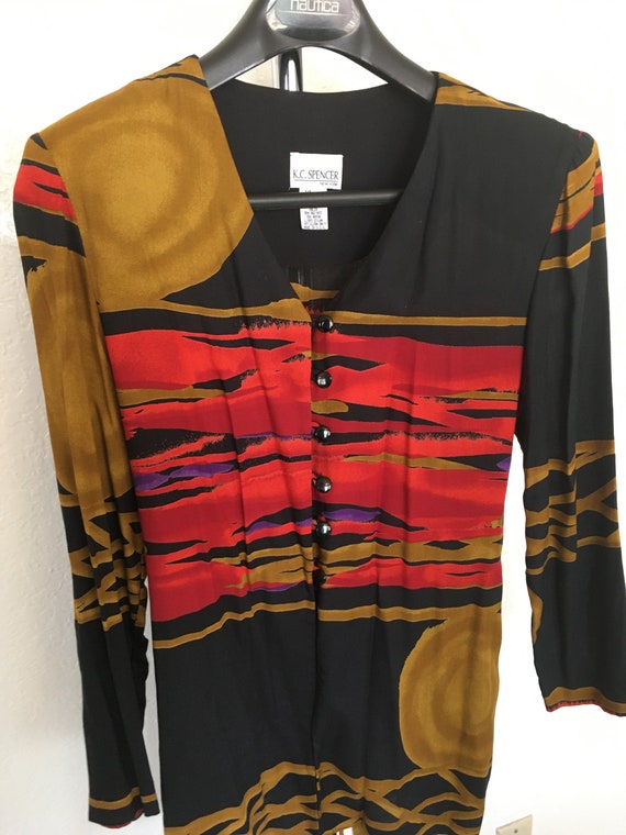 Vintage K.C. Spencer New York Brand Black and Red Size 12 Etsy