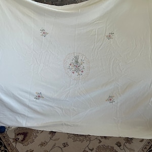 Vintage queen sized embroidered bedspread