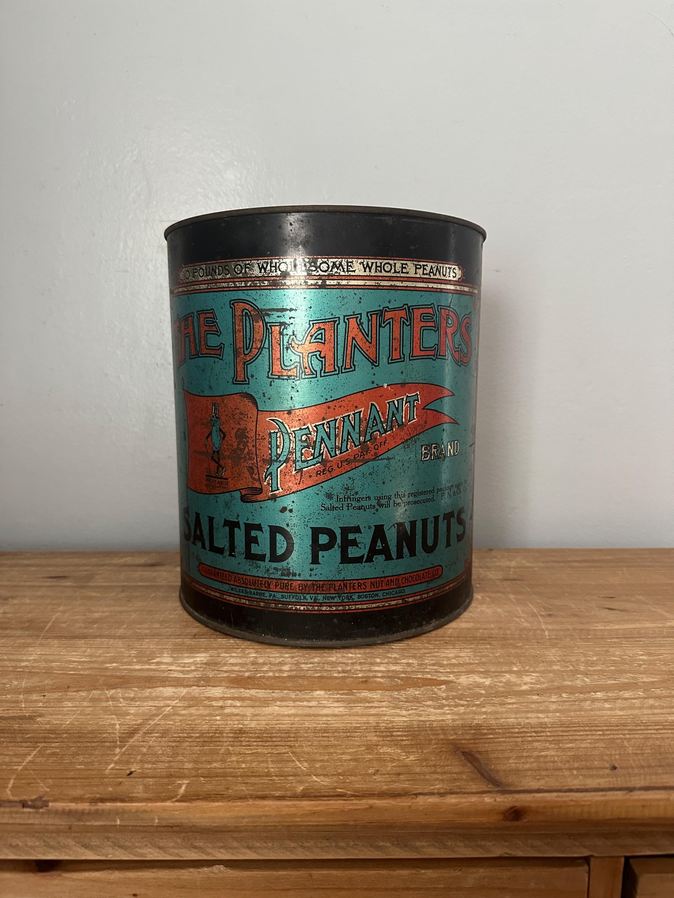 Antique Planters Peanut Tin - Etsy