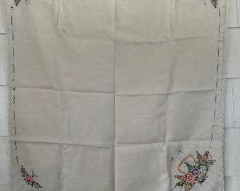 Vintage embroidered tablecloth