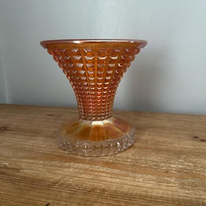 Marigold carnival glass vase