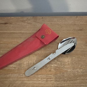 Girl Scouts vintage silverware set with red plastic pouch