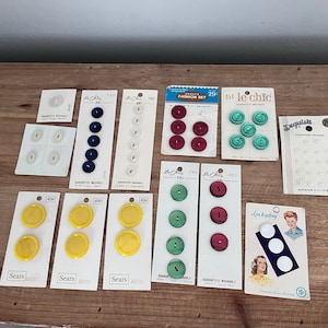 Set of vintage carded buttons