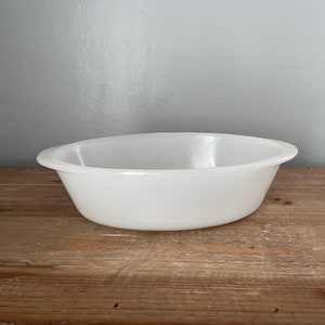 Glasbake milk glass oval casserole