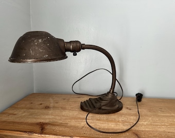 Vintage Eagle cast iron articulating desk lamp