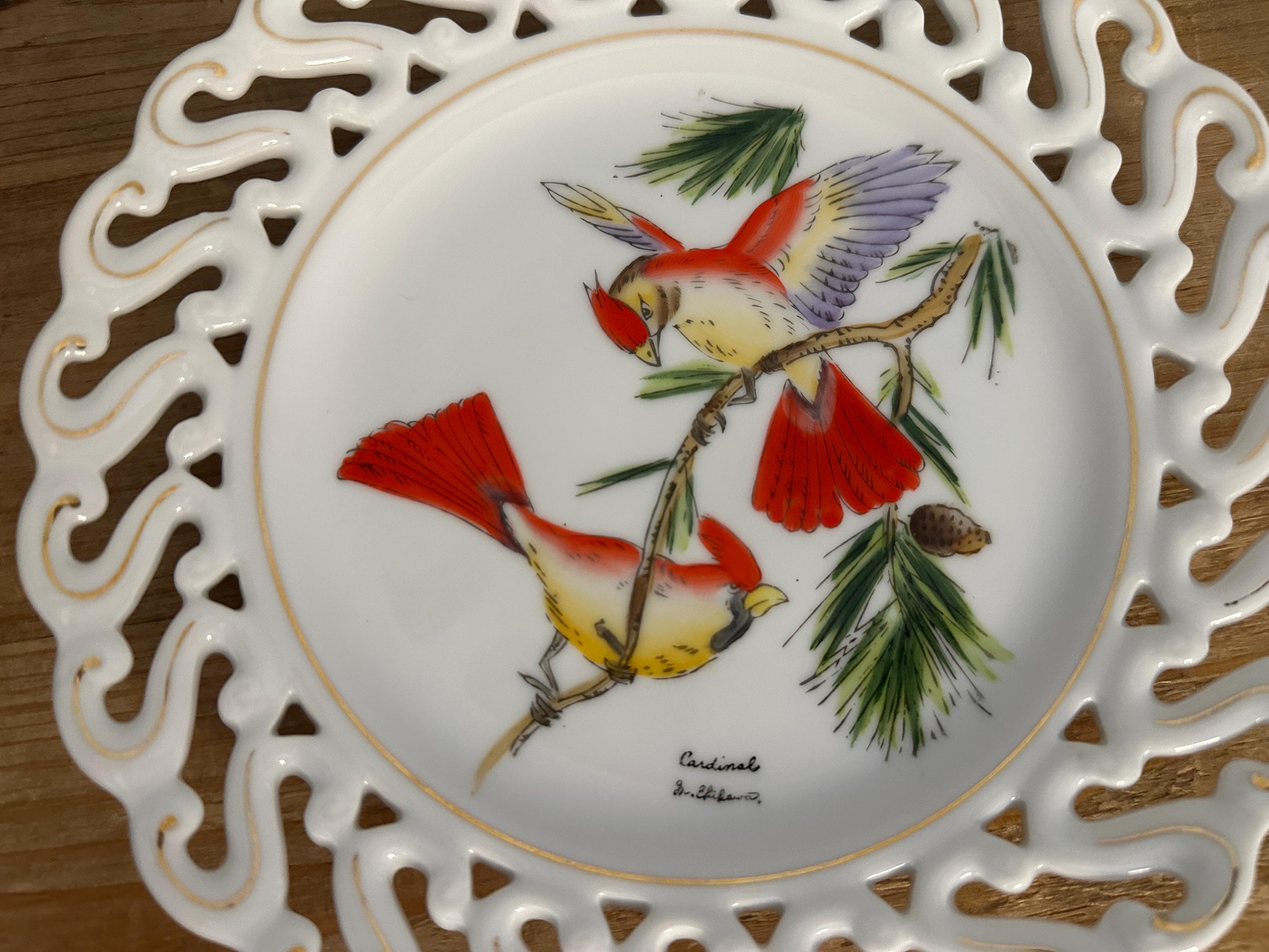 レアBIG50s〜60s チマヨラグ　ネイティブUSA古着　ゴローズ　アメリカ Vintage Napco China Handpainted Cardinal Plate - Etsy