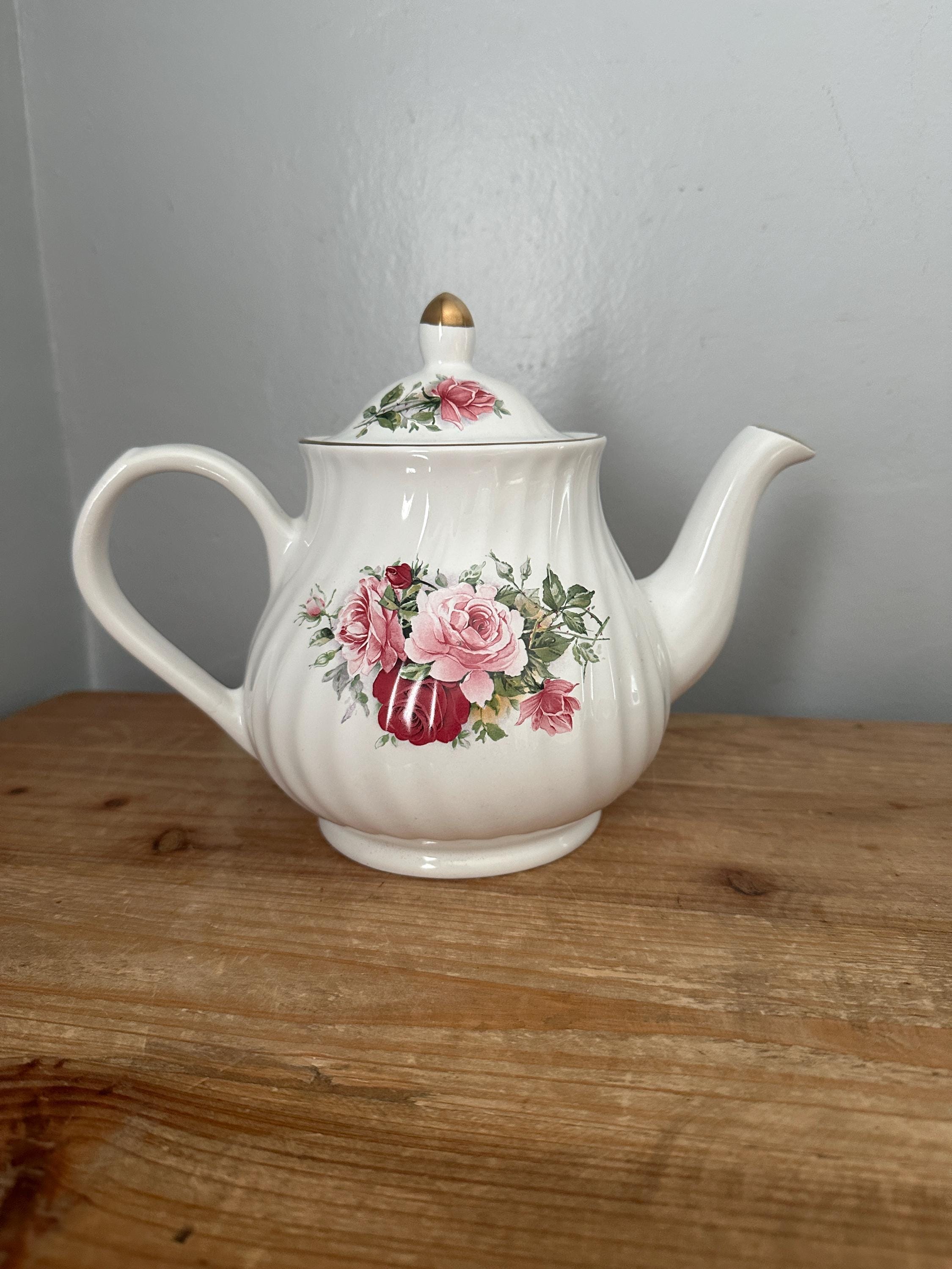 Vintage Arthur Wood & Son Staffordshire, England Teapot With Rose