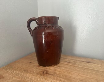 Small Brown Stonewear Pitcher