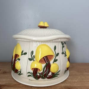 Vintage Arnel&#39;s Geteiltes Kanisterset - Pilzmotiv