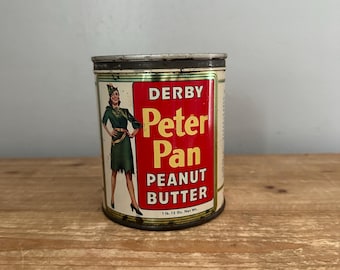 Vintage mid century Derby Peter Pan Peanut Butter tin