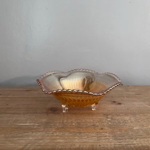 Fenton anniversary marigold footed carnival glass bowl