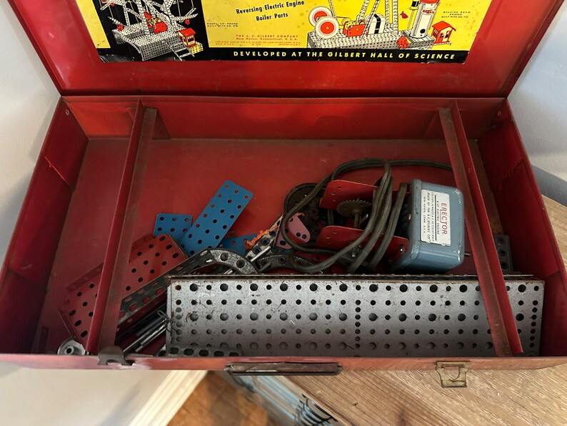 Vintage Erector Set in Metal Case-- Not Complete - Etsy