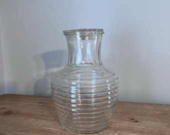 Vintage Manhattan depression glass lidded carafe