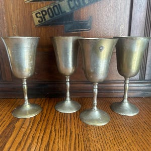Set of 4 vintage small electroplated goblets