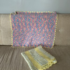 Set of 2 handmade crochet baby blankets