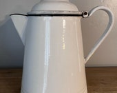 Vintage white enamel coffee pot