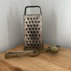 Vintage ice cream scoop and grater
