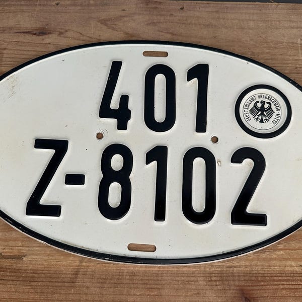 Vintage German export license plate