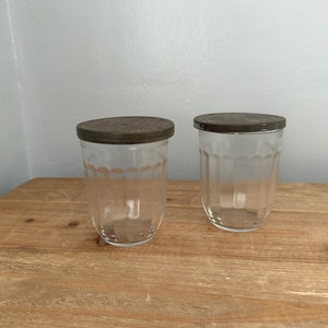Set of 2 antique Ball jelly jars with metal lids