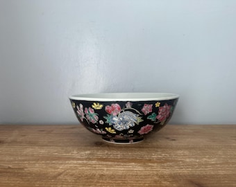 Vintage Famille Noire Mil Flores Cuenco Chino
