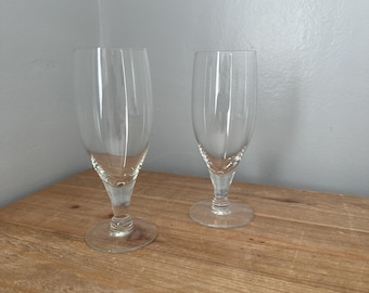 Set of 2 small champagne flute glasses