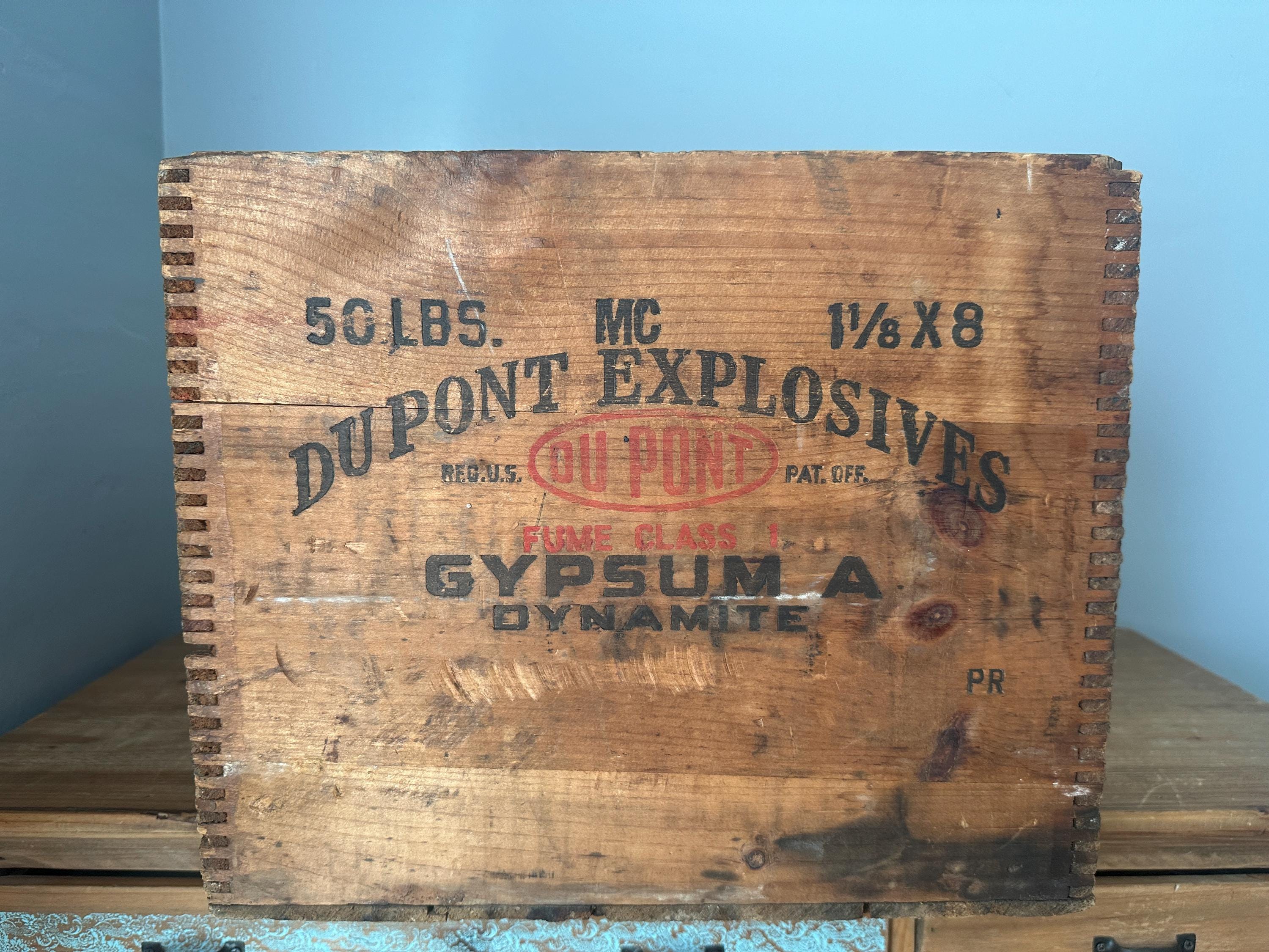 ヴィンテージ DuPont 爆薬用 木箱 EXTRA DYNAMITE 蚤の市 Early 20th Century DuPont Dynamite Box – Industrial Artifacts
