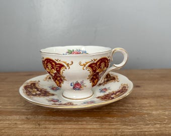 Vintage Adderley Lawley bone china teacup and saucer