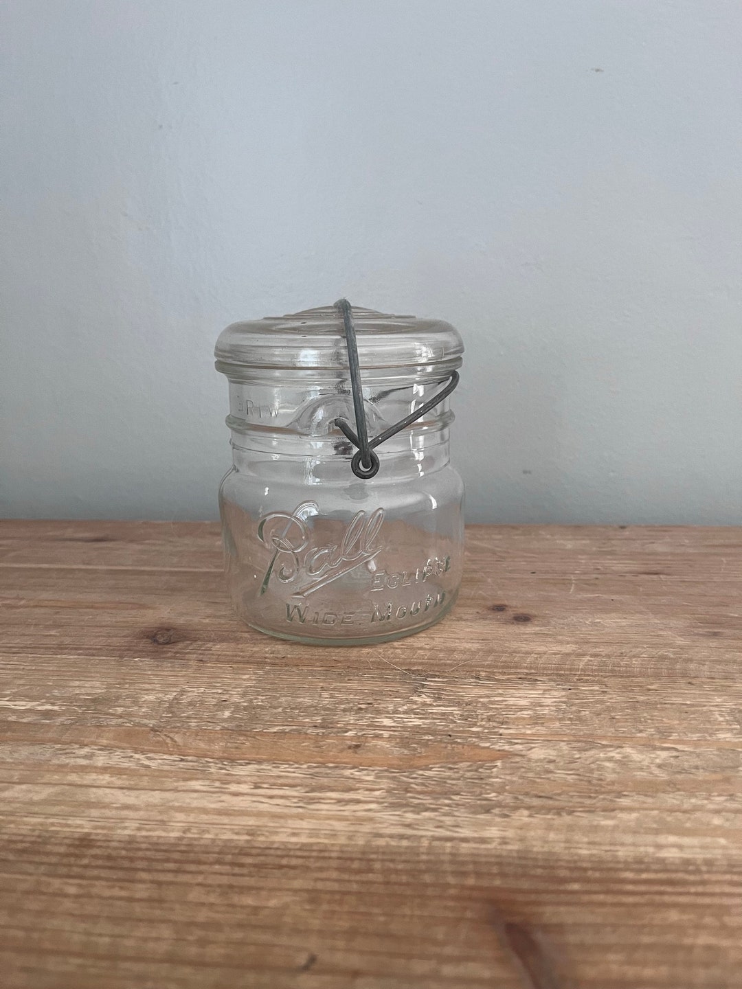 Antique Ball Eclipse Wide Mouth Pint Jar With Glass Lid Etsy