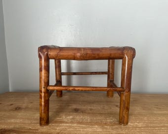 Taburete/soporte para plantas de bambú vintage