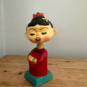 Vintage Asian woman bobblehead