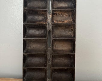 Antique French roll cast iron pan