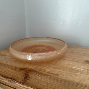 Low marigold carnival glass bowl