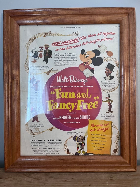1940's Walt Disney Fun and Fancy Free Framed Print Ad - Etsy