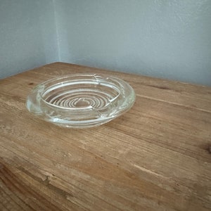 Vintage glass ashtray with concentric rings
